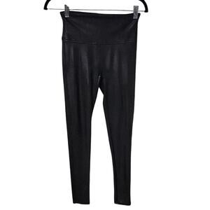 Spanx Black Faux Leather Leggings Womens Size Medium